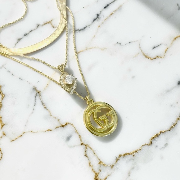 Upcycled Jewelry - Luxury Logo Upcycled Zipper Pull Necklace